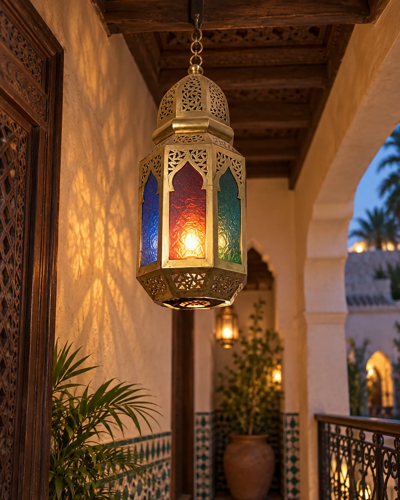 Salon marocain avec cuivre artisanal