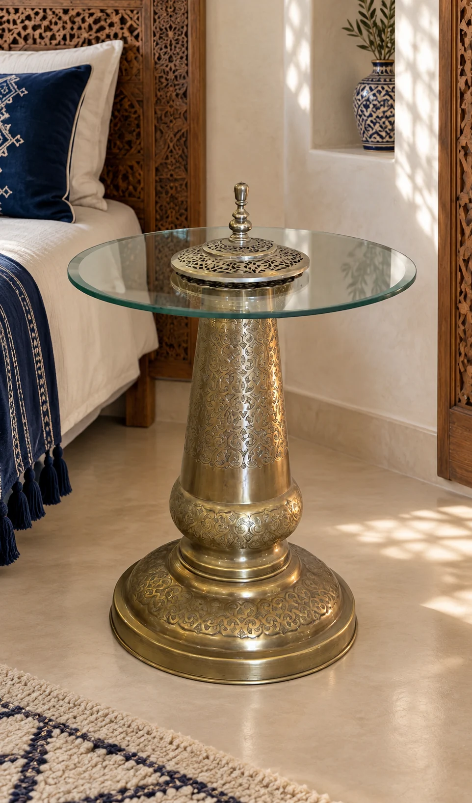 Table d'appoint Dar Debibagh à plateau de verre
